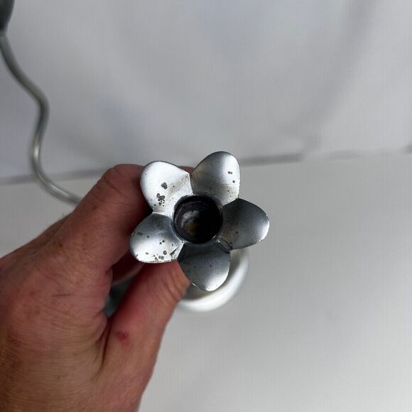 Partylite Trio of Dancing Flowers Slim Candle Holder Sticks Silver Metal-Retired - Picture 7 of 15